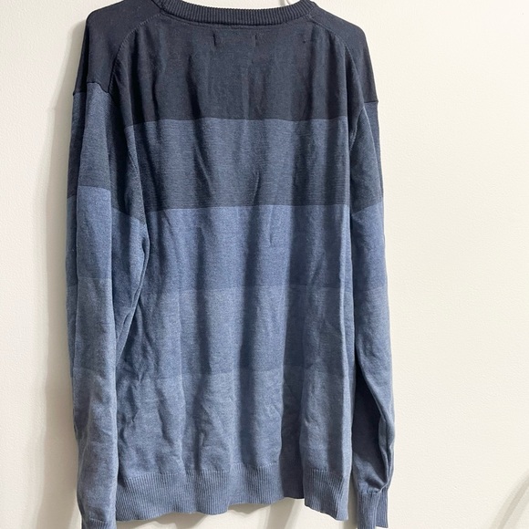 NWT US Polo Assn Blue Gradient Striped Long Sleeve Men’s Sweater See Note XXL - Picture 4 of 7